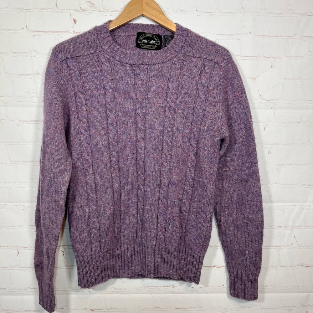 Vintage Northern Isles Sweater Womens Medium Purple Pullover New Zealand Wool